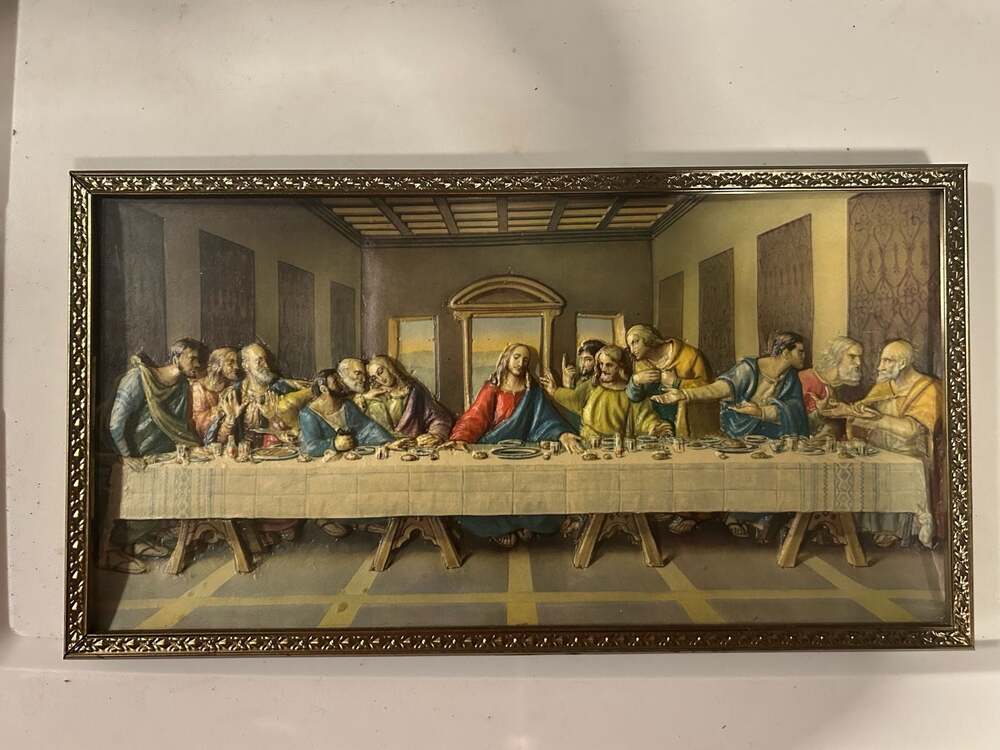 Intercraft Industries Corp. 3D Last Supper 8x15" Framed Metalcraft Wall Art